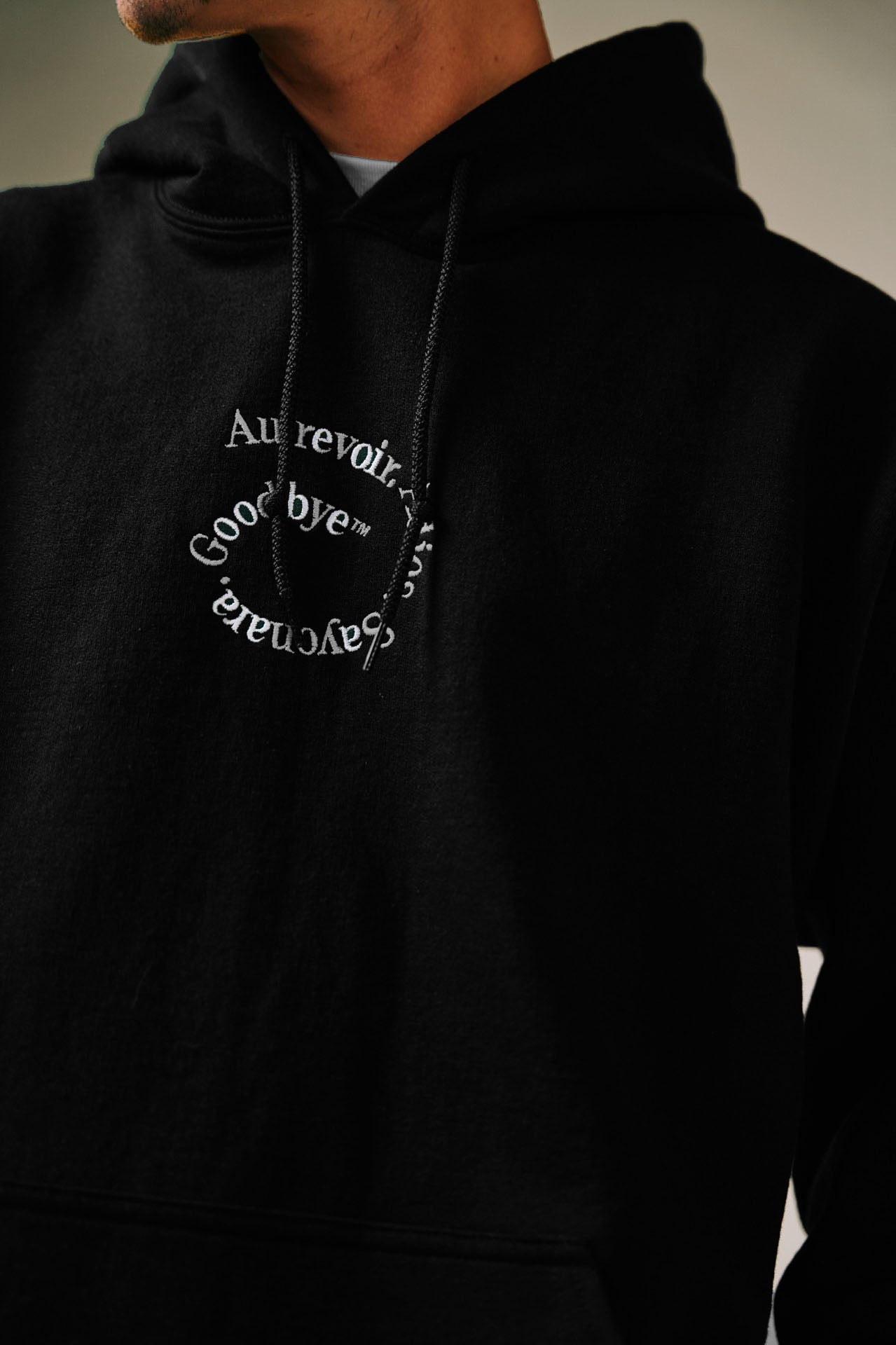 Au Revoir Embroidered Hoodie